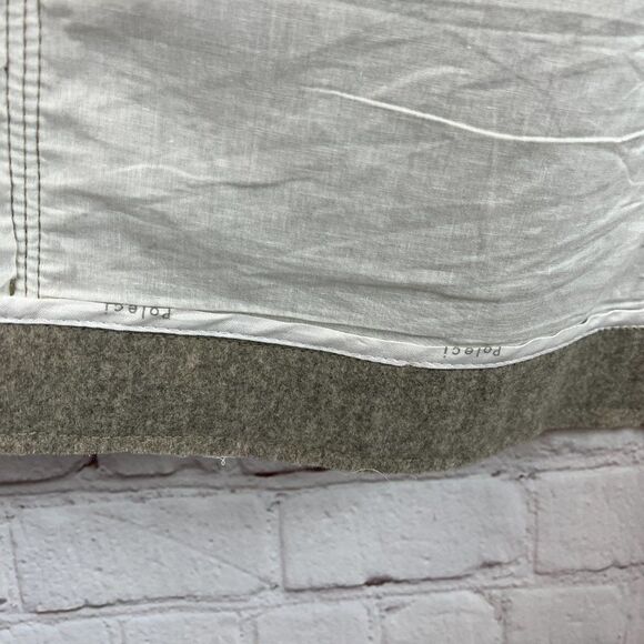 POLECI gray wool blend lined flared sleeve pocket elastic waist classic coat 4 - Picture 11 of 14